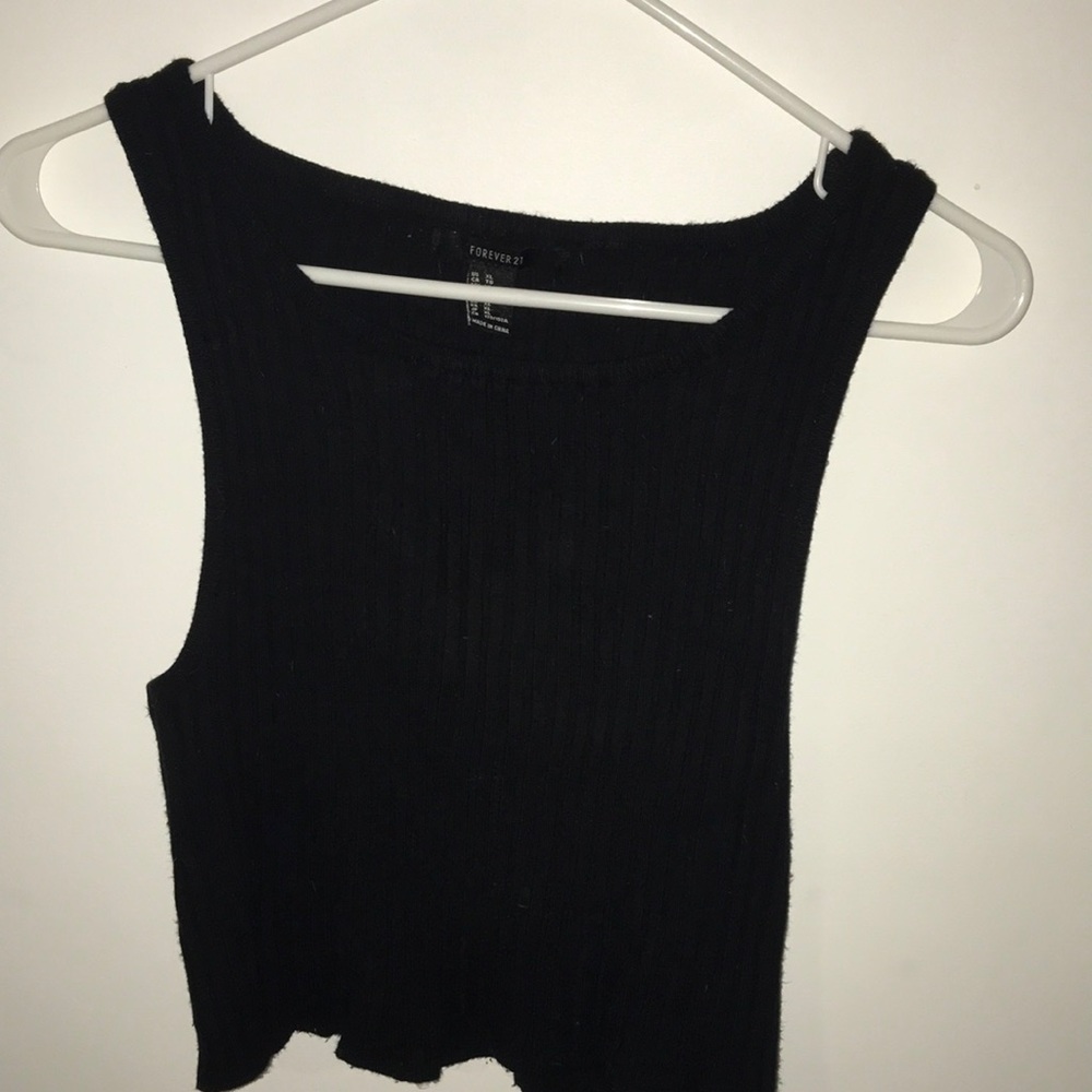 Black strapped tank top